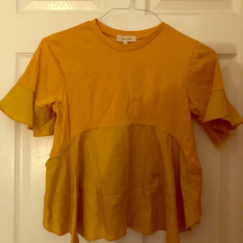 Yellow peplum shirt - nwot